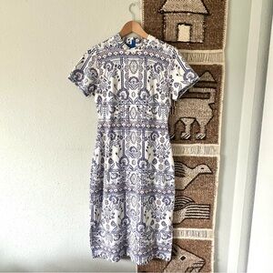 Anthropologie Mock Neck Short Sleeve Knit Midi Dress